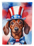 Dachshund Patriotic American House Flag