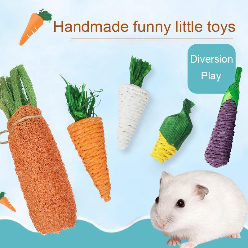 Natural Woven Carrot Hamster Toy - Fun And Eco-Friendly Molar Supplies