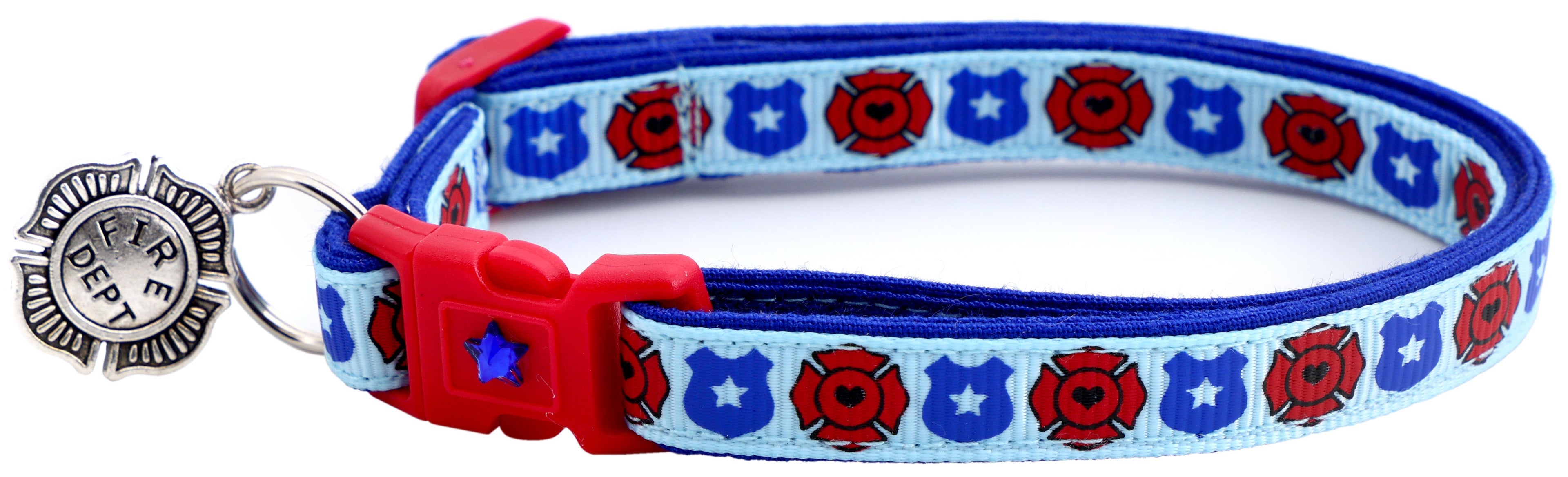 Fire and Police Badges Cat Collar
