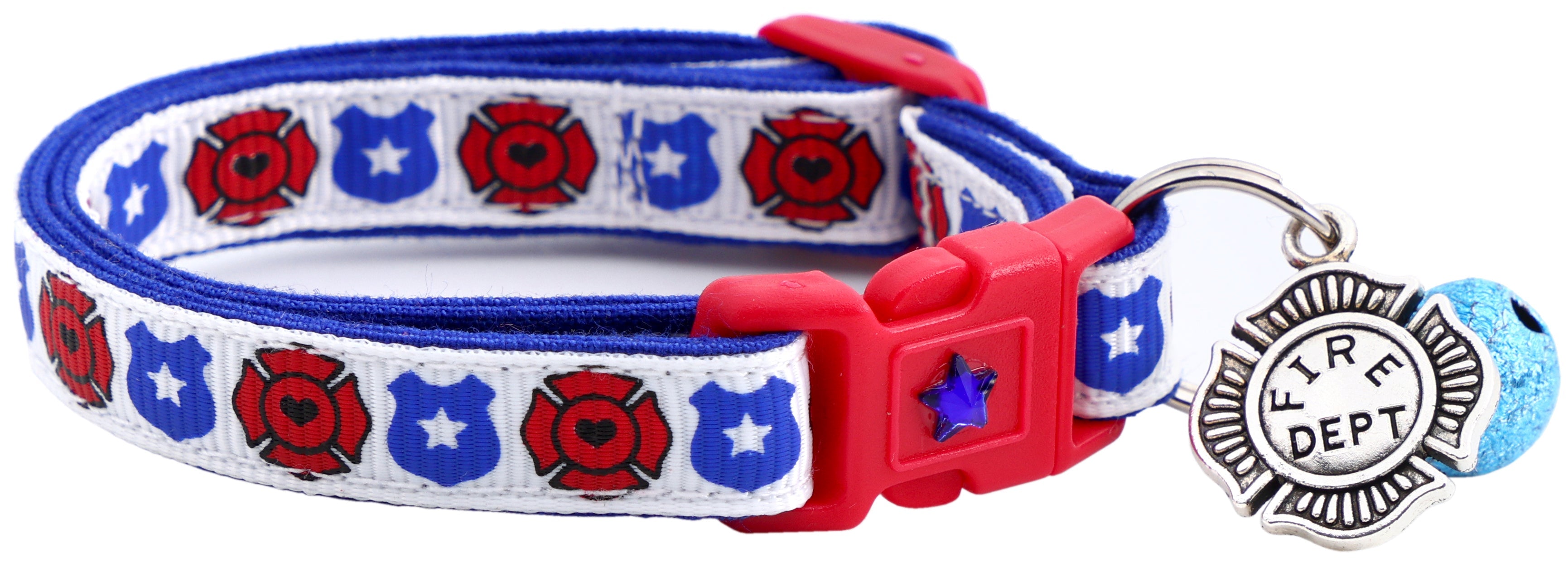 Fire and Police Badges Cat Collar